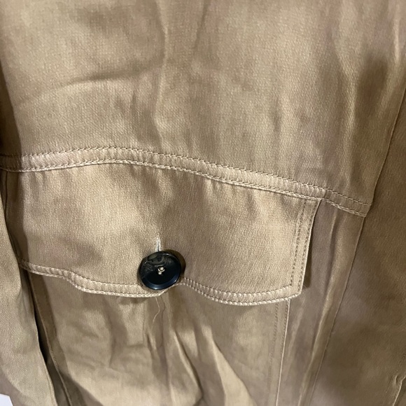 NWT Zara Jacket adjustable hem tan brown drawstring button front women’s S - Picture 5 of 9